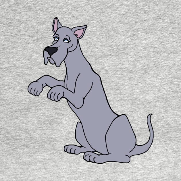 Gray Begging Great Dane Dog by Art by Deborah Camp